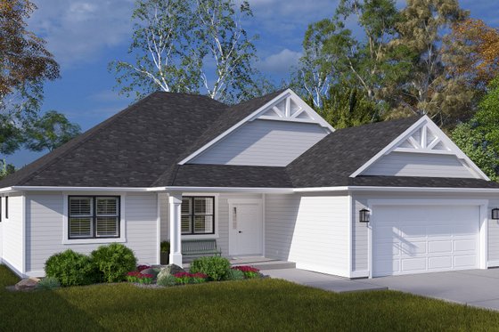 Exterior - Front Elevation 3 for Farmhouse House Plan #1060-389 - 3 bed, 2 bath