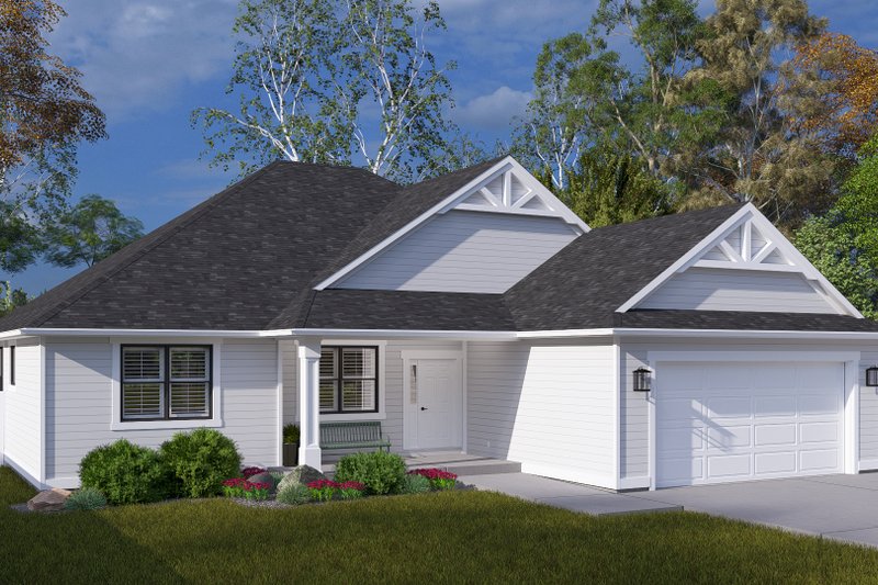 House Blueprint - Exterior - Front Elevation 3 for Farmhouse House Plan #1060-389 - 3 bed, 2 bath