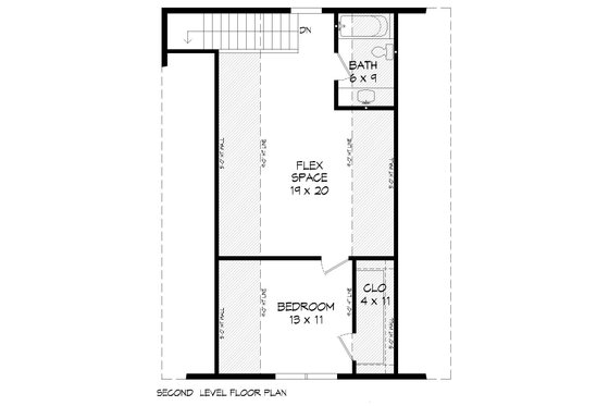 Floor Plan - Upper Floor for Barndominium House Plan #932-214 - 1 bed, 1 bath