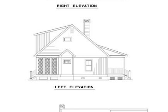 Exterior - Rear Elevation for Country House Plan #17-566 - 2 bed, 2 bath