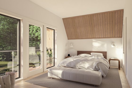 Interior - Bedroom for Cabin House Plan #1114-7 - 3 bed, 2 bath