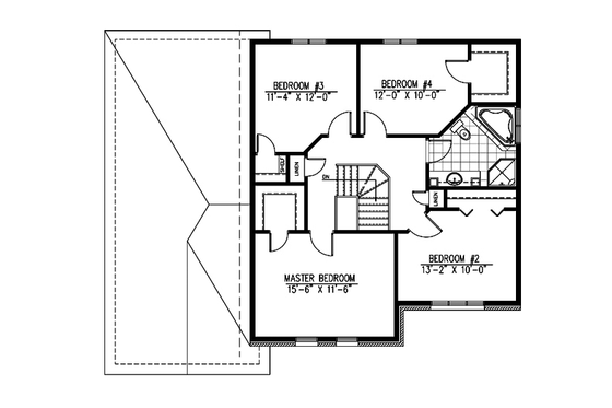 Floor Plan - Upper Floor for European House Plan #138-271 - 3 bed, 1.5 bath