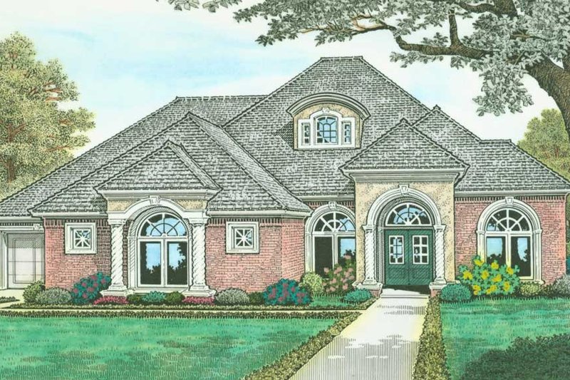 Dream House Plan - European Exterior - Front Elevation Plan #310-374
