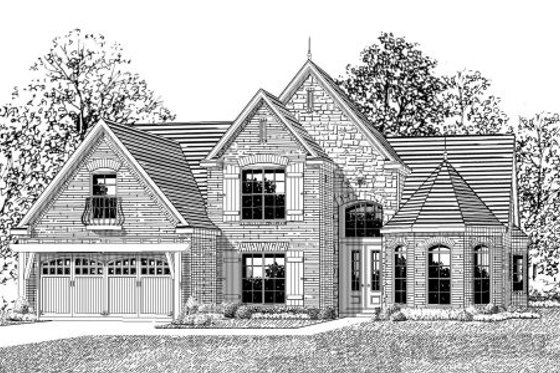 Exterior - Front Elevation for European House Plan #424-345 - 4 bed, 3 bath