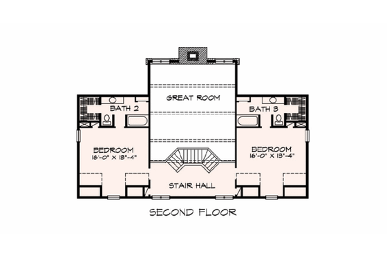 Floor Plan - Upper Floor for Country House Plan #140-112 - 3 bed, 3.5 bath