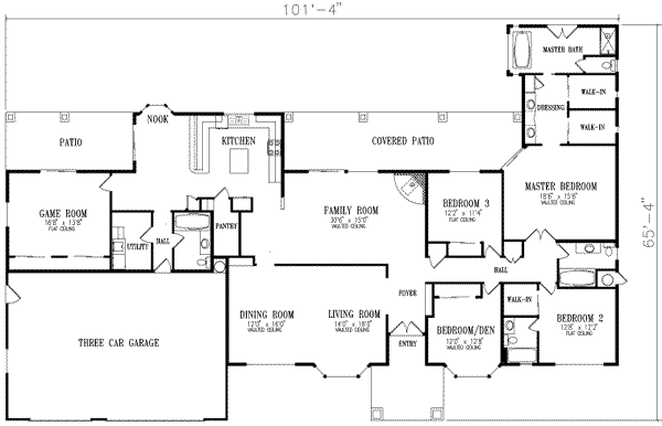 Adobe / Southwestern Floor Plan - Main Floor Plan #1-824