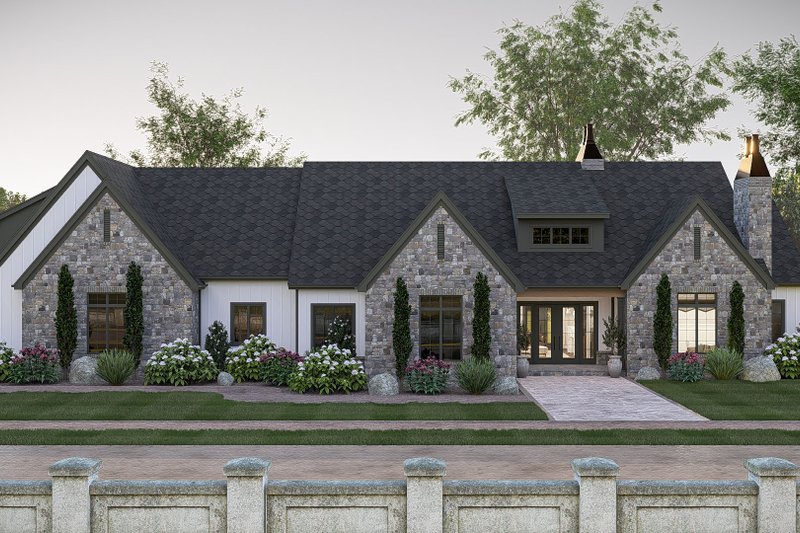 Home Plan - Exterior - Front Elevation 3 for Cottage House Plan #455-799 - 4 bed, 4 bath