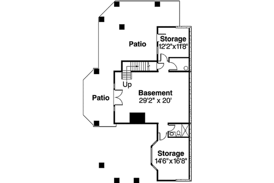Floor Plan - Lower Floor for European House Plan #124-586 - 3 bed, 3.5 bath