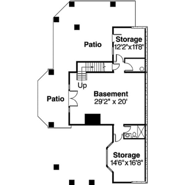 European Floor Plan - Lower Floor Plan #124-586