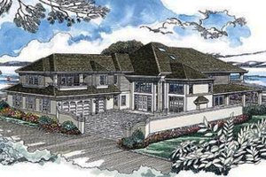 Exterior - Front Elevation 4 for Prairie House Plan #47-321 - 4 bed, 4.5 bath