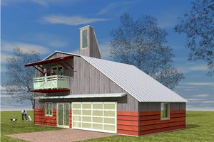 Exterior - Other Elevation 3 for Farmhouse House Plan #450-2 - 1 bed, 1 bath
