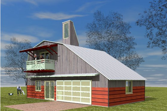 Exterior - Other Elevation 3 for Farmhouse House Plan #450-2 - 1 bed, 1 bath