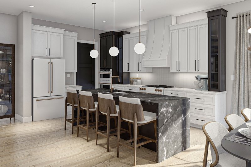 House Blueprint - Interior - Kitchen for Mediterranean House Plan #455-620 - 2 bed, 2 bath