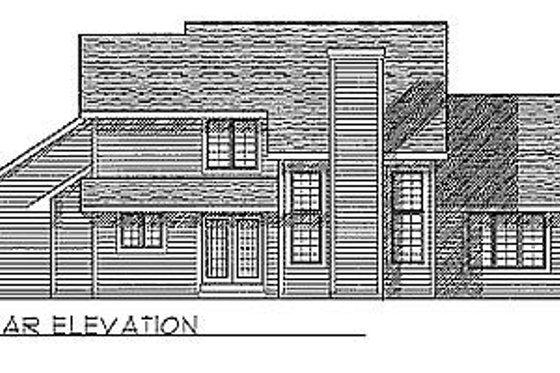 Exterior - Rear Elevation for Traditional House Plan #70-234 - 3 bed, 2.5 bath