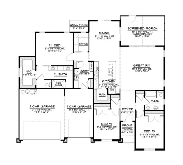 Home Plan - Craftsman Floor Plan - Main Floor Plan #1064-152