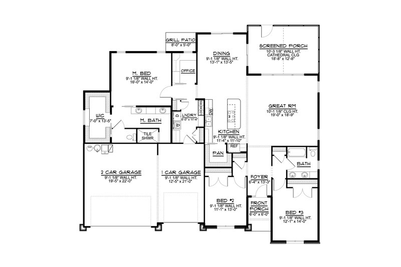 House Plan Design - Floor Plan - Main Floor for Barndominium House Plan #1064-152 - 3 bed, 2 bath