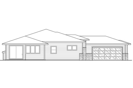 Exterior - Other Elevation for Prairie House Plan #124-1065 - 3 bed, 2 bath