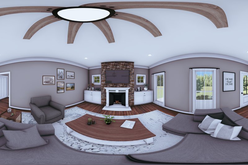 Home Plan - Interior - Family Room 1 for Farmhouse House Plan #44-233 - 2 bed, 1 bath