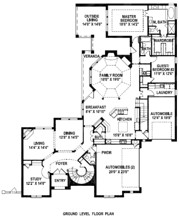 Tudor Floor Plan - Main Floor Plan #141-287