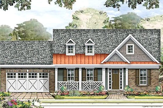 Exterior - Front Elevation for Country House Plan #424-180 - 3 bed, 2 bath