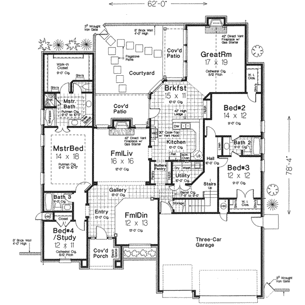 European Floor Plan - Main Floor Plan #310-329