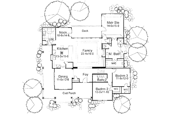 Floor Plan - Main Floor for Country House Plan #120-128 - 3 bed, 2 bath