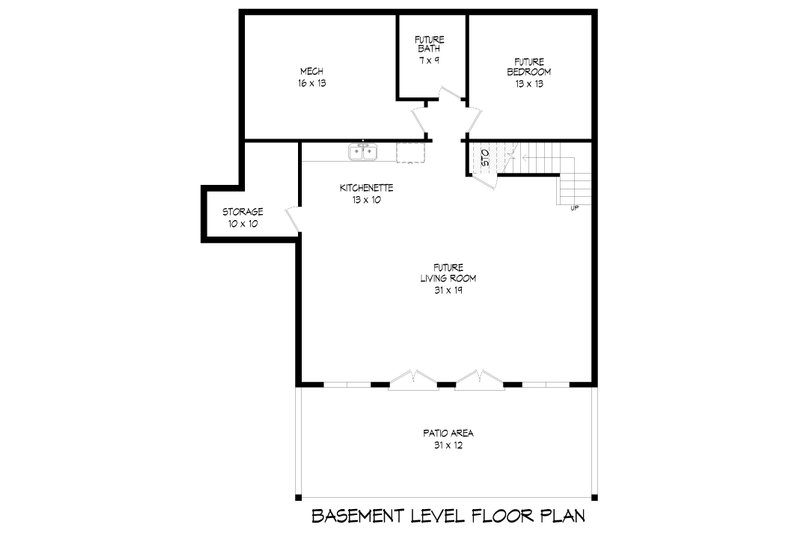Architectural House Design - Floor Plan - Lower Floor for Country House Plan #932-1058 - 3 bed, 2.5 bath