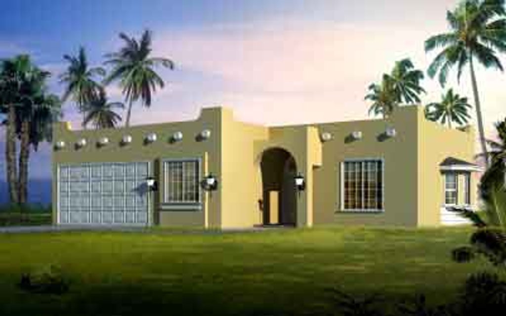 Adobe / Southwestern Style House Plan - 3 Beds 2 Baths 1600 Sq/Ft Plan