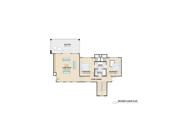 Architectural House Design - Country Floor Plan - Upper Floor Plan #1110-35