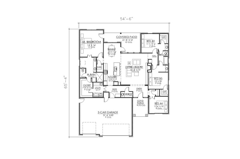 Dream House Plan - Floor Plan - Main Floor for Traditional House Plan #1098-2 - 4 bed, 2.5 bath