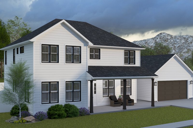 House Blueprint - Exterior - Front Elevation 3 for Farmhouse House Plan #1060-489 - 3 bed, 2.5 bath