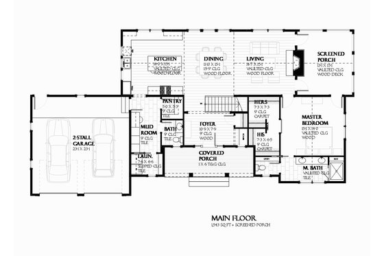 Floor Plan - Main Floor for Ranch House Plan #901-128 - 3 bed, 2.5 bath