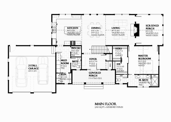 House Design - Ranch Floor Plan - Main Floor Plan #901-128