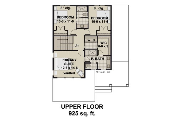 House Blueprint - Farmhouse Floor Plan - Upper Floor Plan #51-1470