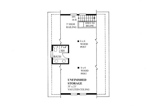Floor Plan - Upper Floor for Traditional House Plan #118-177, 1 bath