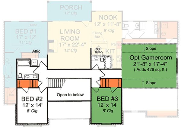 Cottage Floor Plan - Upper Floor Plan #513-2059