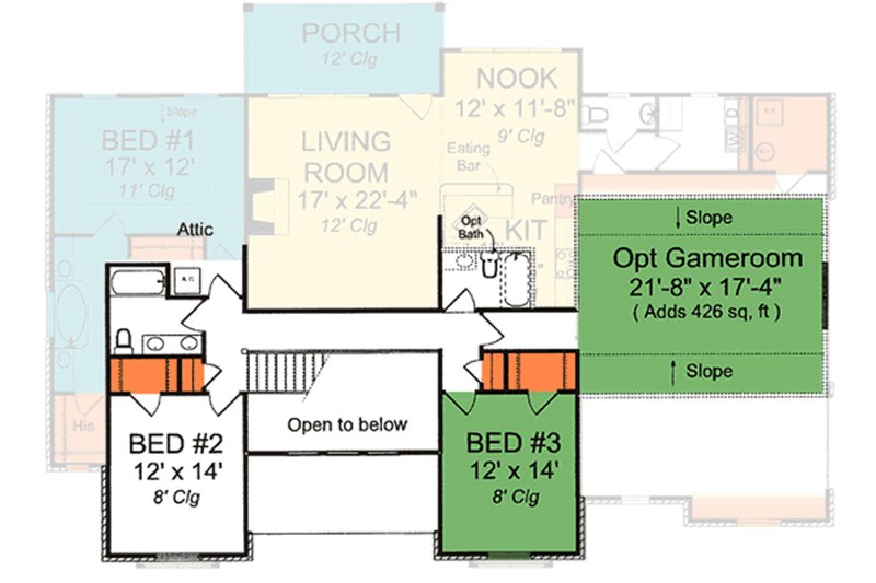 Home Plan - Floor Plan - Upper Floor for Cottage House Plan #513-2059 - 3 bed, 2.5 bath