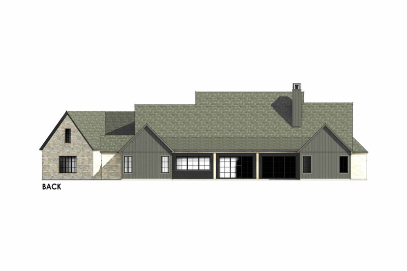 Home Plan - Exterior - Rear Elevation 2 for Farmhouse House Plan #1096-21 - 4 bed, 4.5 bath
