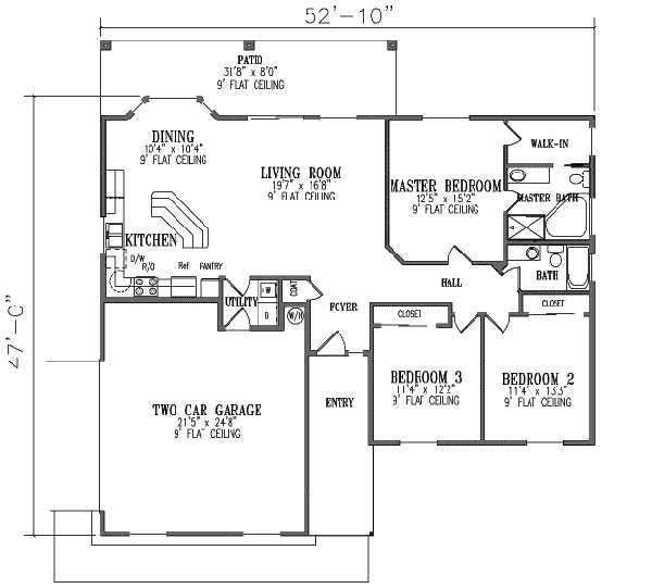 Adobe / Southwestern Style House Plan - 3 Beds 2 Baths 1504 Sq/Ft Plan ...