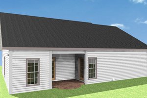 Exterior - Rear Elevation for Country House Plan #44-159 - 2 bed, 2 bath