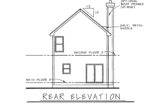 Exterior - Rear Elevation for Craftsman House Plan #20-1752 - 3 bed, 3 bath
