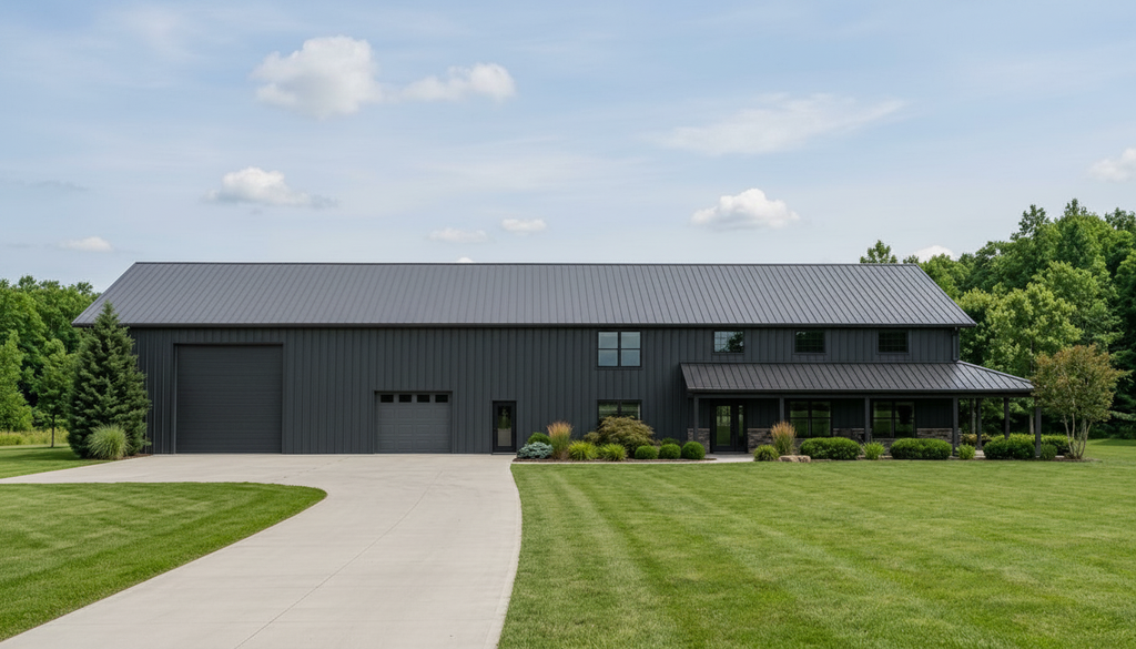 Exterior - Front Elevation 2 for Barndominium House Plan #1064-181 - 3 bed, 3 bath