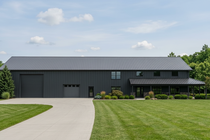 House Blueprint - Exterior - Front Elevation 2 for Barndominium House Plan #1064-181 - 3 bed, 3 bath