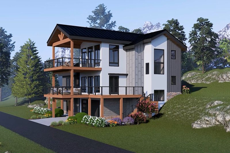 Architectural House Design - Exterior - Front Elevation 5 for Contemporary House Plan #932-1358 - 4 bed, 3 bath