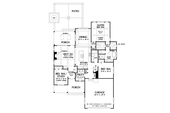 Floor Plan - Main Floor for Country House Plan #929-1076 - 3 bed, 2 bath