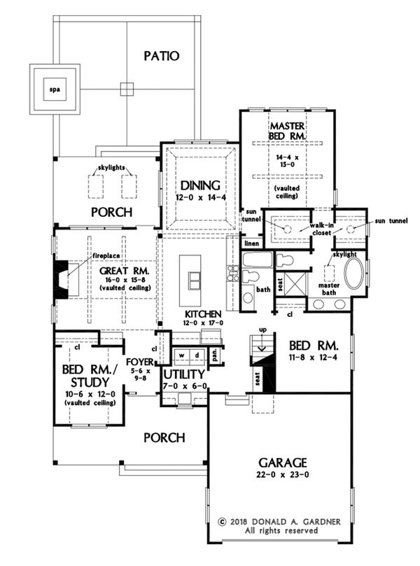 Country Floor Plan - Main Floor Plan #929-1076