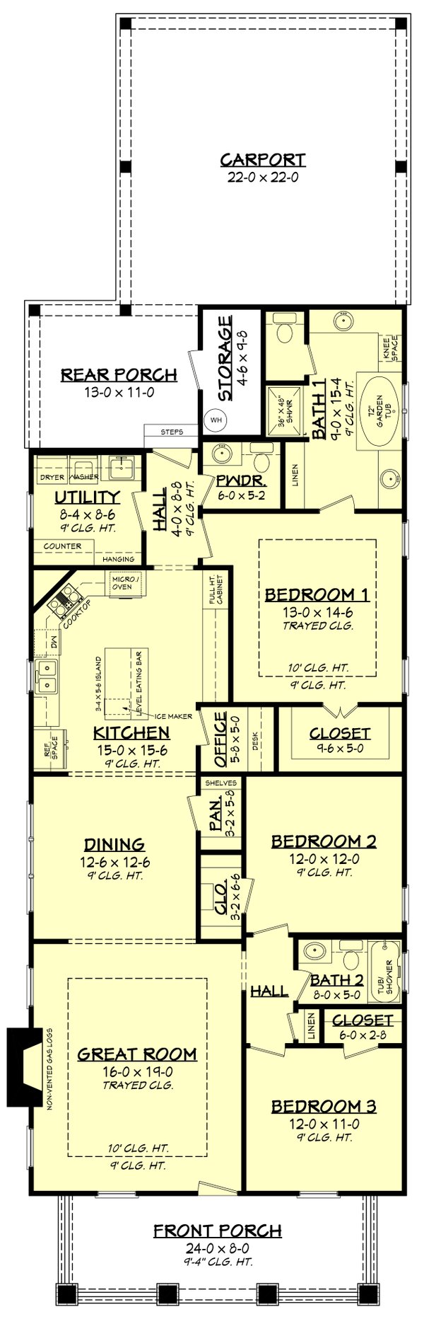 Craftsman Floor Plan - Main Floor Plan #430-79