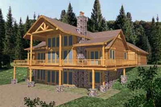 Exterior - Rear Elevation for Modern House Plan #117-268 - 3 bed, 4 bath