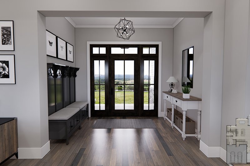 House Blueprint - Interior - Entry for Farmhouse House Plan #51-1217 - 3 bed, 2.5 bath