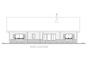 Exterior - Front Elevation 3 for Country House Plan #117-991 - 3 bed, 2 bath